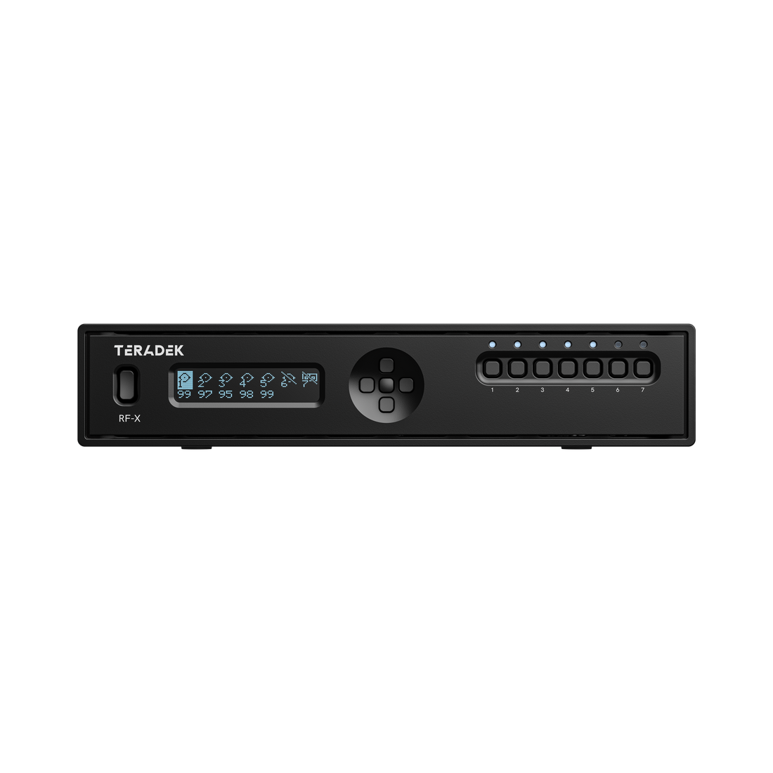 RF-X auto-switcher for Teradek Bolt 4K, Bolt 6, and Ranger RX receivers with 12G-SDI output for uninterrupted wireless video
