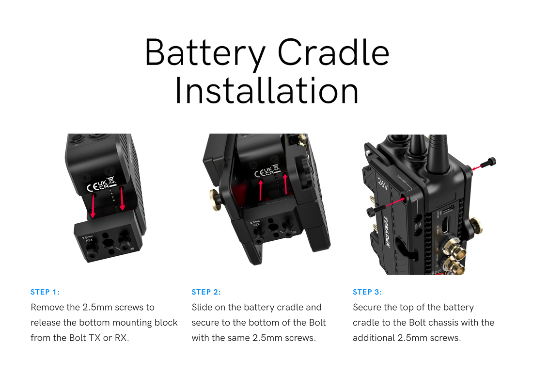 Battery Cradle TX Gold-Mount 14V Bolt 7  Installation
