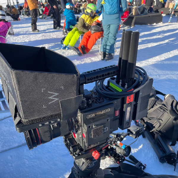 Teradek Prism Mobile on RED digital cinema camera in the snow